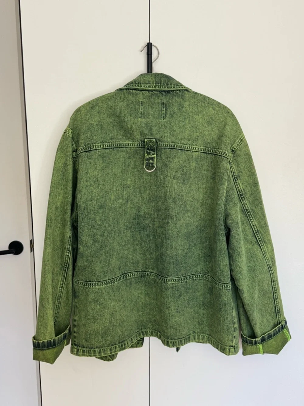 DAILY PAPER Hafi Denim Jacket In Green, Men’s S (women’s ~8 or M/L) - Picture 4 of 5